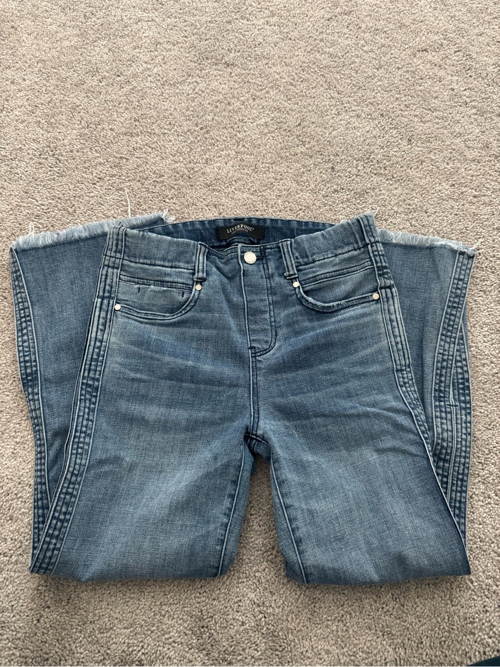 Liverpool Blue Frayed Hem Women’s Jeans